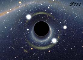 mirage gravitationnel créé par un trou noir